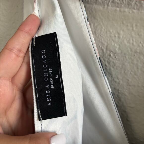 Akira Chicago Black Label Floral Print A-Line Mini Dress Women's Size Medium - Picture 4 of 9